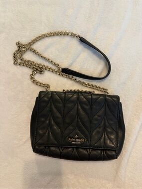 Black Quilted Leather Kate Spade Briar Lane Mini Emelyn Crossbody Bag